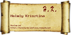 Helmly Krisztina névjegykártya